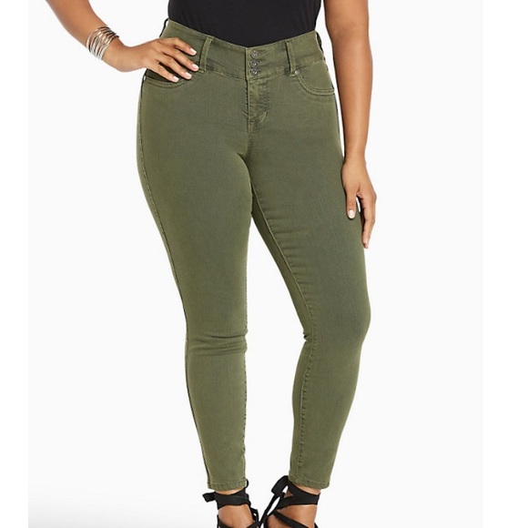 olive green high waisted jeans